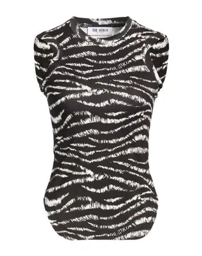 Attico The  Woman T-shirt Black Size 6 Cotton