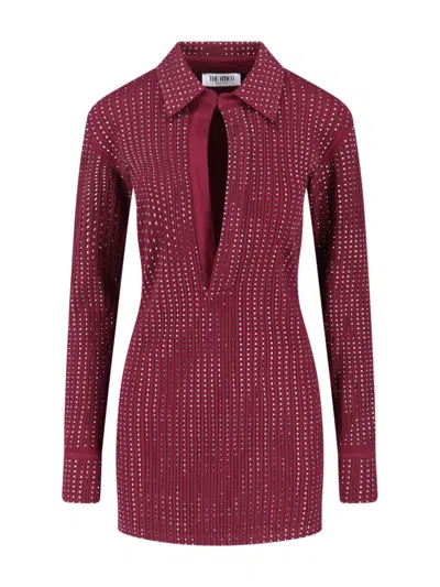 Attico The  Women's 100% Cotton Dress In Burgundy
