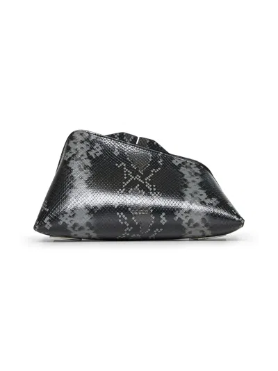 Attico The  Women Black And Grey “8.30 Pm” Oversized Clutch