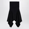 Attico Black Asymmetric Cotton Skirt In Black