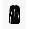 Attico Mini Dress With Deep V-neck In Black
