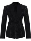 Attico Structured Black Wool Blazer In Black