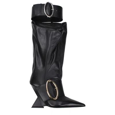 Attico The  Woman Boot Black Size 7 Leather