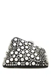 Attico Mini Midnight Mirrored Studs Leather Clutch With Shoulder Strap In Multicolor