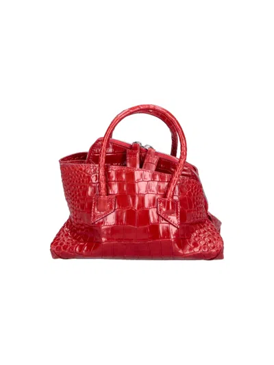 Attico The  Women's Compact Leather Shoulder Bag In Red