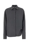 Attico Dark Grey Wool Blend Eliza Shirt In Gray