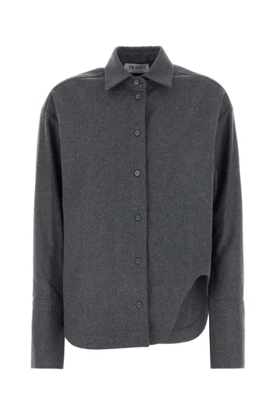 ATTICO THE ATTICO WOMEN DARK GREY WOOL BLEND ELIZA SHIRT
