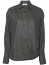 Attico Dark Grey Wool Blend Eliza Shirt In Gray