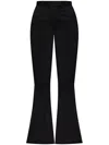 Attico Black Wool Flare Pants In Black