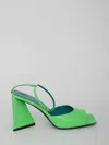 Attico Piper 85 Sandals In Eco-patent Leather In Green