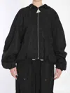 Attico Hooded Bomber Jacket In Black