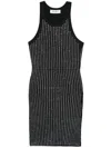 Attico Fitted Midi Dress With Shimmering Embellishments
