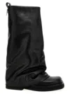 Attico Robin Boots With Square Toe And Logo Plate On The Back In Black Leather For Women In Multi