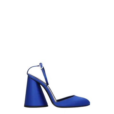 Attico The  Women's Sandals Satin Blue/cobalt
