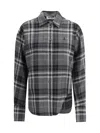 Attico The  Logo Checked Cotton-blend Shirt In Gray