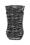 Attico Reese Zebra Print Cotton Tank Top In Multicolor