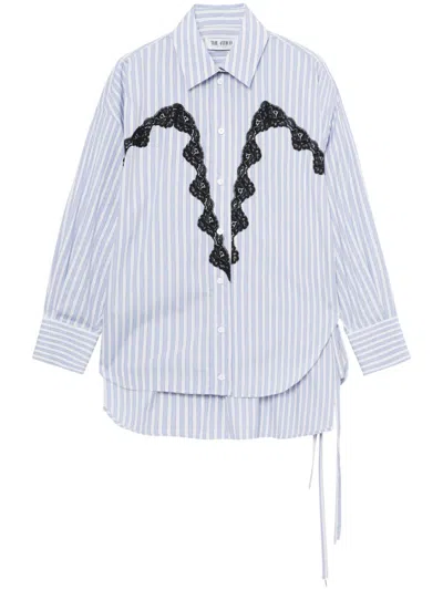 Attico The  Women White And Navy Blue Shirt