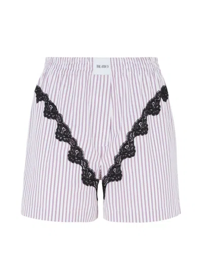 Attico The  Women White And Purple Shorts