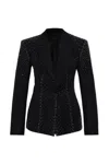 Attico Blazer In Black Wool In Black