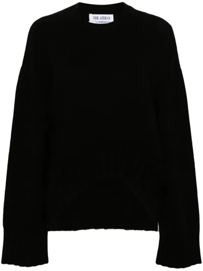 Attico The  Wool Blend Crewneck Sweater In Black