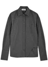 Attico Dark Grey Wool Blend Eliza Shirt In Grey