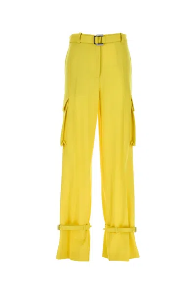 Attico The  Wool Cargo Pant In Yellow