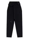 Attico Wrap-effect Belted Trousers In Black