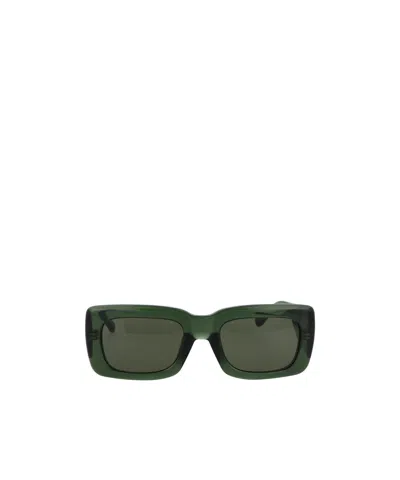 Attico The  X Linda Farrow Marfa Square Frame Sunglasses In Black