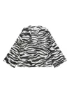 Attico Zebra Print V-neck Long Sleeves Top