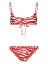 Attico Abstract-print Bikini In Red