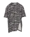 Attico Asymmetric Zebra Print Crewneck Top In Zebrato