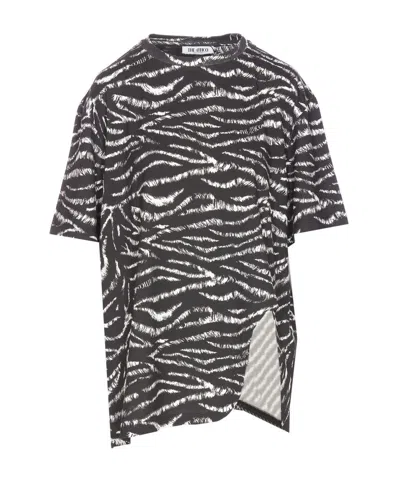 ATTICO THE ATTICO ZEBRA PRINT COTTON T-SHIRT