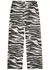 Attico The  Zebra-print Sheer Cotton Trousers