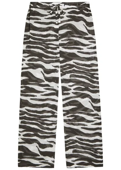 Attico The  Zebra-print Sheer Cotton Trousers