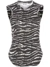 Attico Zebra Print Form-fitting Sleeveless Tank Top In Black