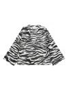Attico Zebra Print V-neck Long Sleeves Top