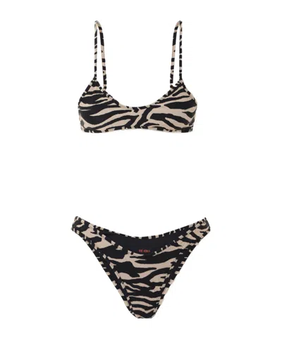 Attico Zebra-print Bikini In Multi