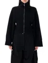 Attico The  High-neck Zip-closure Wool And Cashmere Cardigan In Black
