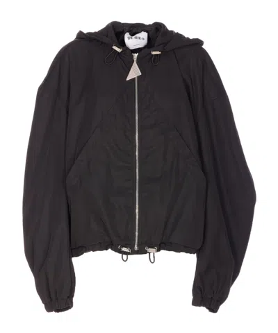 Attico The  Zip-up Hooded Jacket In Black