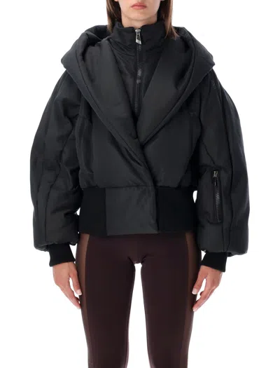 Attico The -style Cotton-blend Recycled Polyamide Coat In Nero