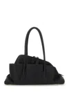 Attico Black Leather Small La Passeggiata Shoulder Bag In Black