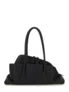 Attico Black Leather Small La Passeggiata Shoulder Bag In Black