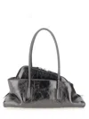 Attico Small La Passeggiata Shoulder Bag In Gray