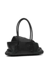 Attico La Passeggiata Small Leather Shoulder Bag In Black
