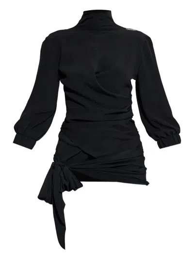 Attico Tie-detail Blouse In Black