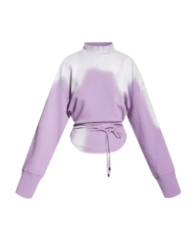 ATTICO TIE-DYE COTTON TIE-WAIST SWEATSHIRT
