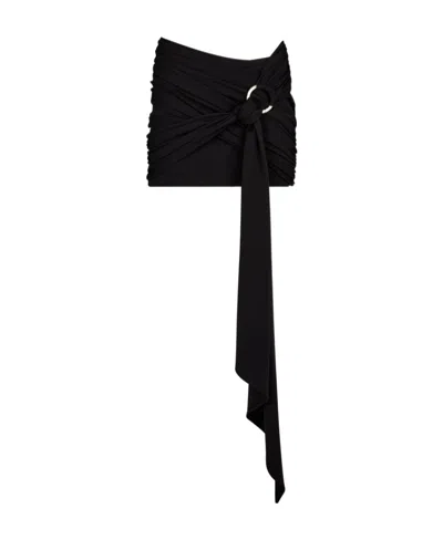 Attico Tie-waist Miniskirt In Black