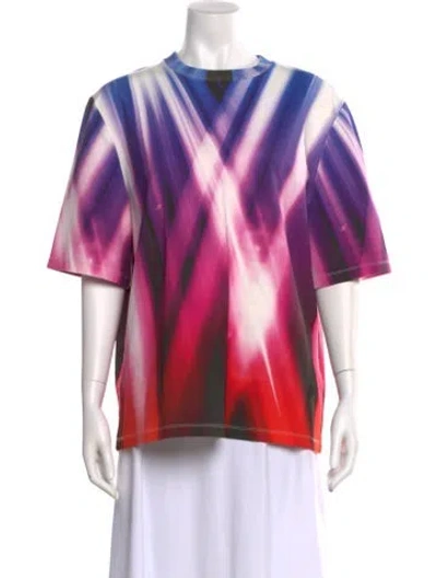 Pre-owned Attico Tie-dye Print Crew Neck Blouse In Pink