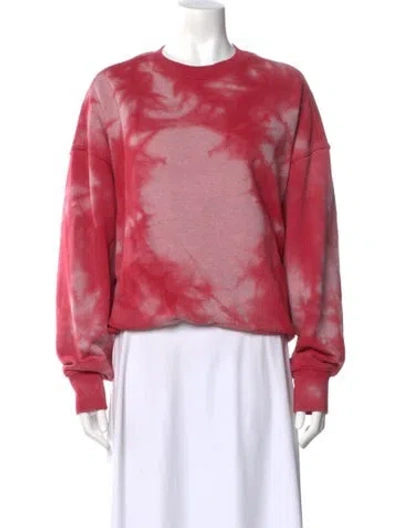 Pre-owned Attico Tie-dye Print Crew Neck Sweatshirt In Red