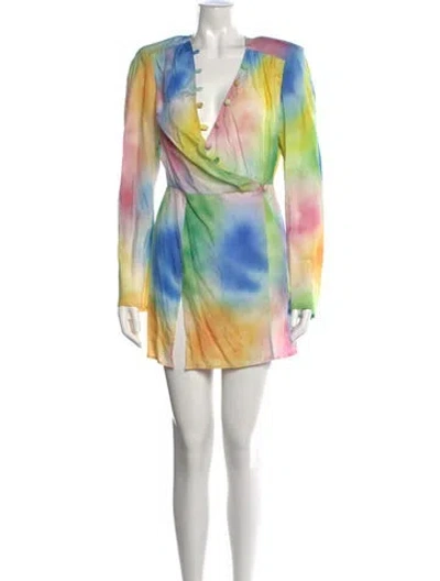 Pre-owned Attico Tie-dye Print Mini Dress W/ Tags In Multi